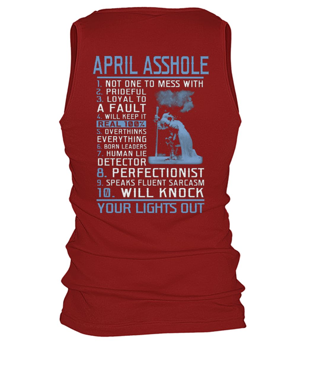 April asshole not one to mess with your light out men's tank top