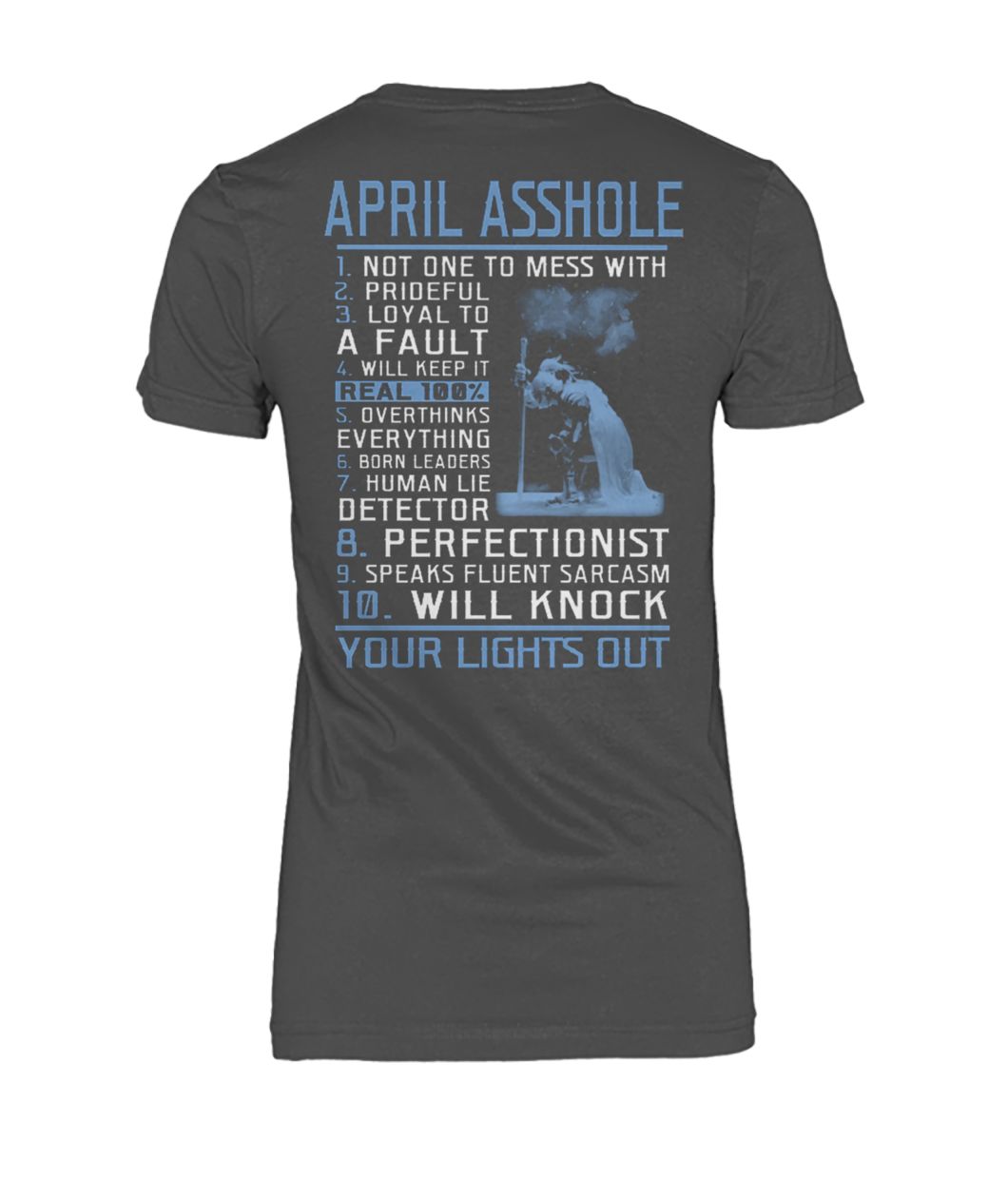 April asshole not one to mess with your light out women's crew tee
