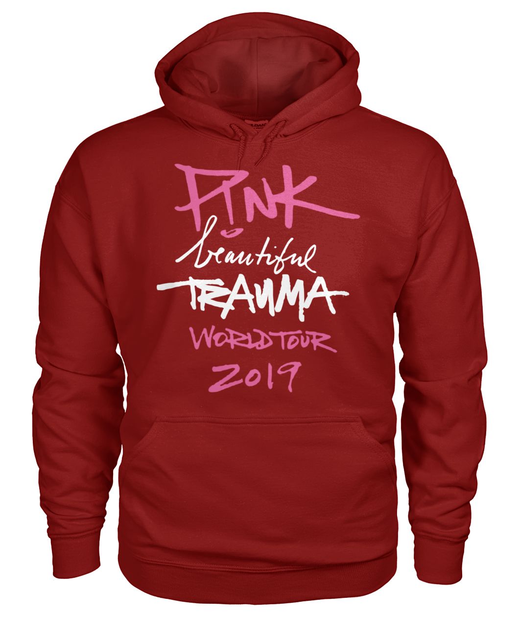 Beautiful trauma world tour 2019 pink gildan hoodie