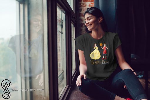 Beauty and the beast belle and basketball girl shirt