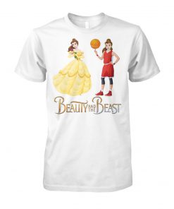 Beauty and the beast belle and basketball girl unisex cotton tee