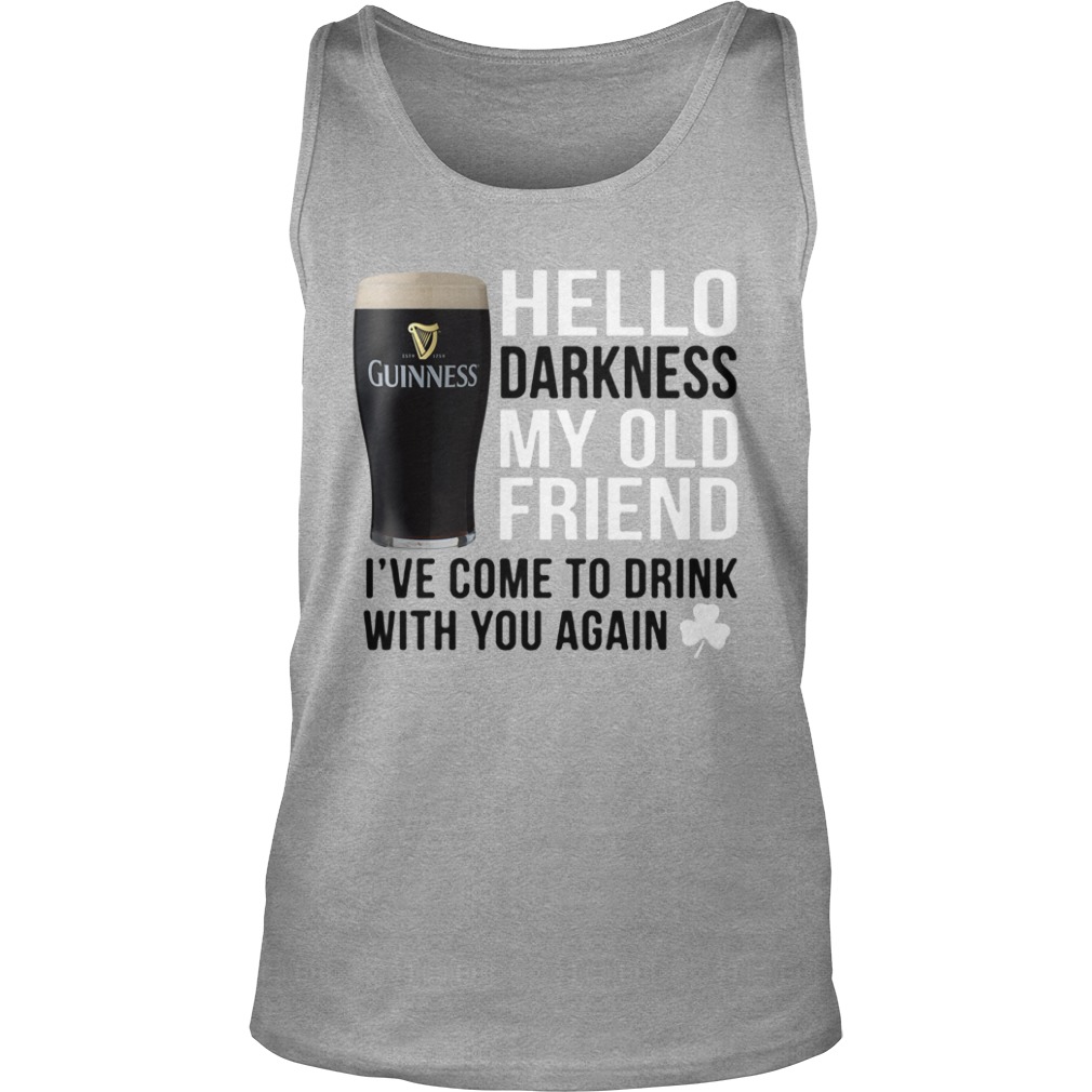 Guinness beer hello darkness my old friend st patrick's day tank top