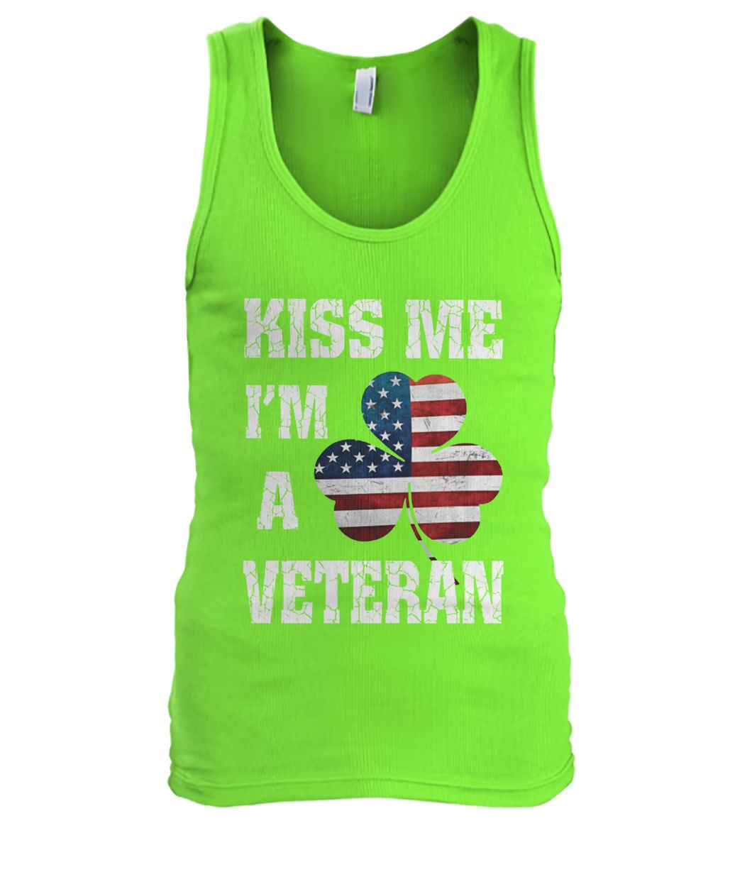 Kiss me I'm a veteran irish st patrick's day men's tank top