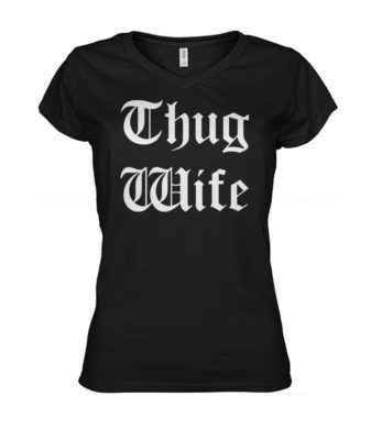 Thug wife women's v-neck