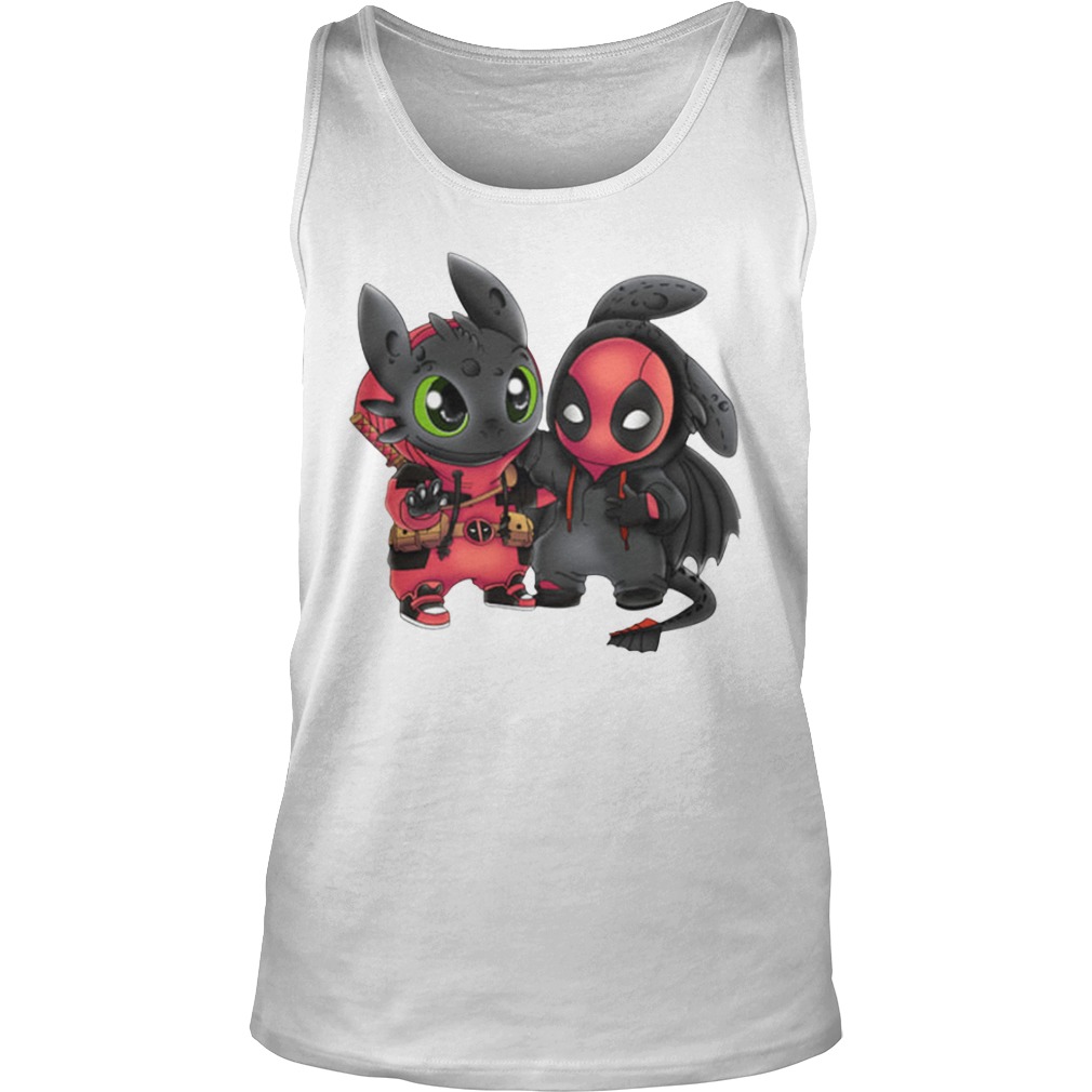 Toothless and deadpool tank top