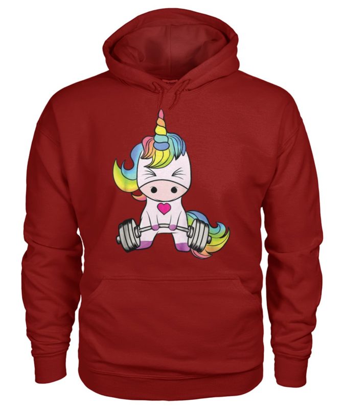 Unicorn gym unicorn weightlifting gildan hoodie