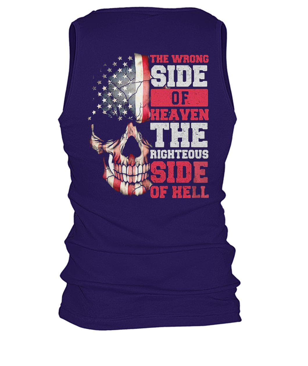 American flag skull the wrong side of heaven the righteous side of hell men's tank top