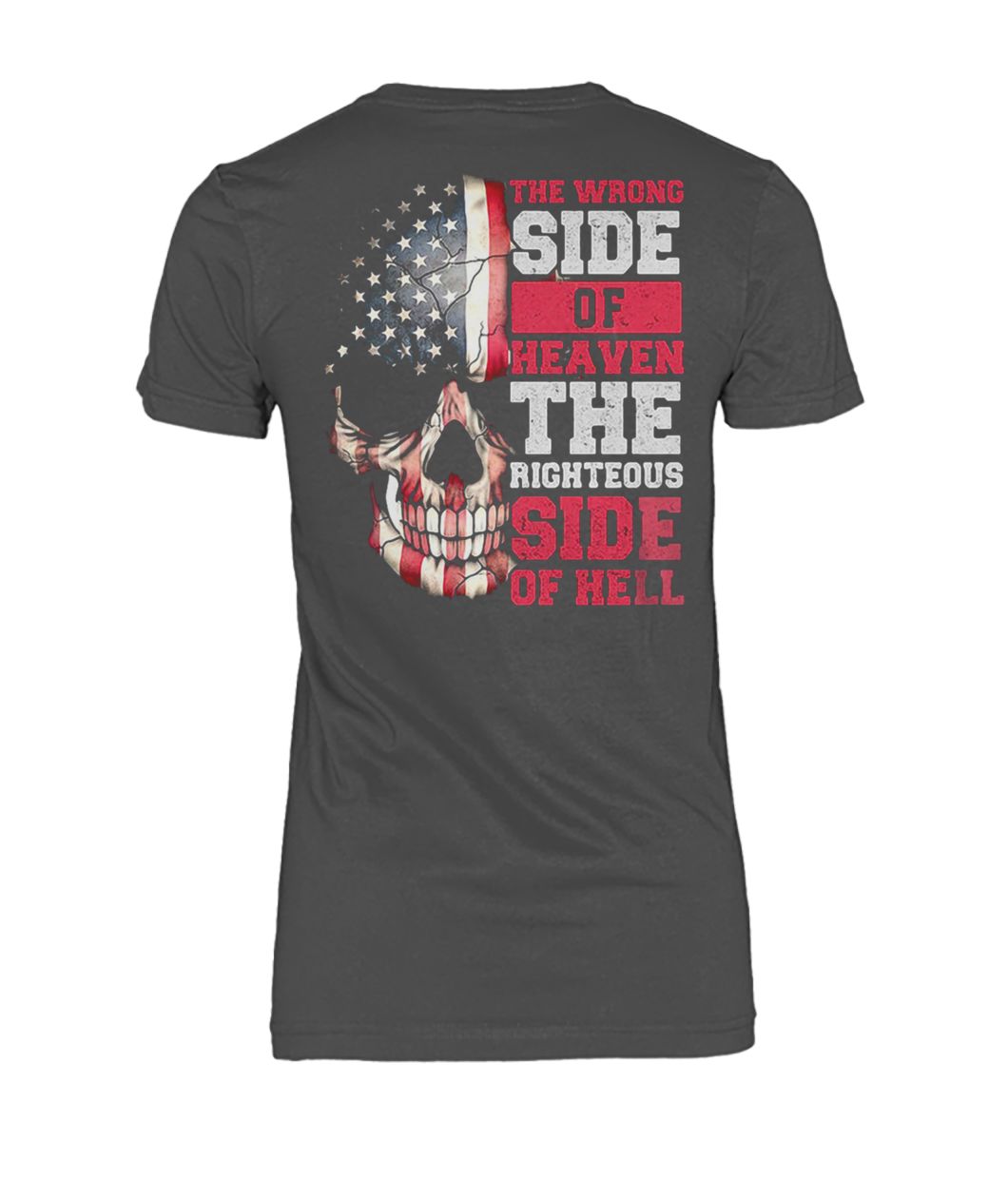 American flag skull the wrong side of heaven the righteous side of hell women's crew tee