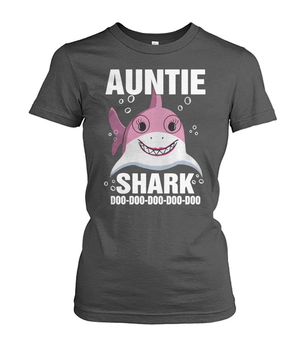 Auntie shark doo doo doo doo doo women's crew tee