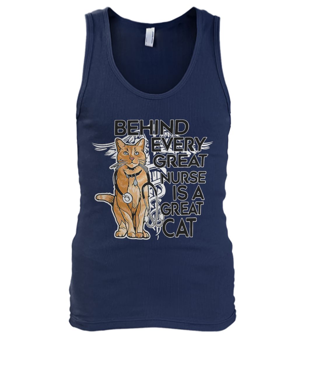 Behind every great nurse is a great captain marvel goose cat men's tank top