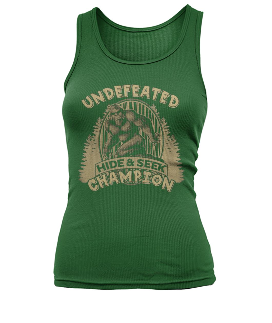 Bigfoot undefeated hide and seek champion women's tank top