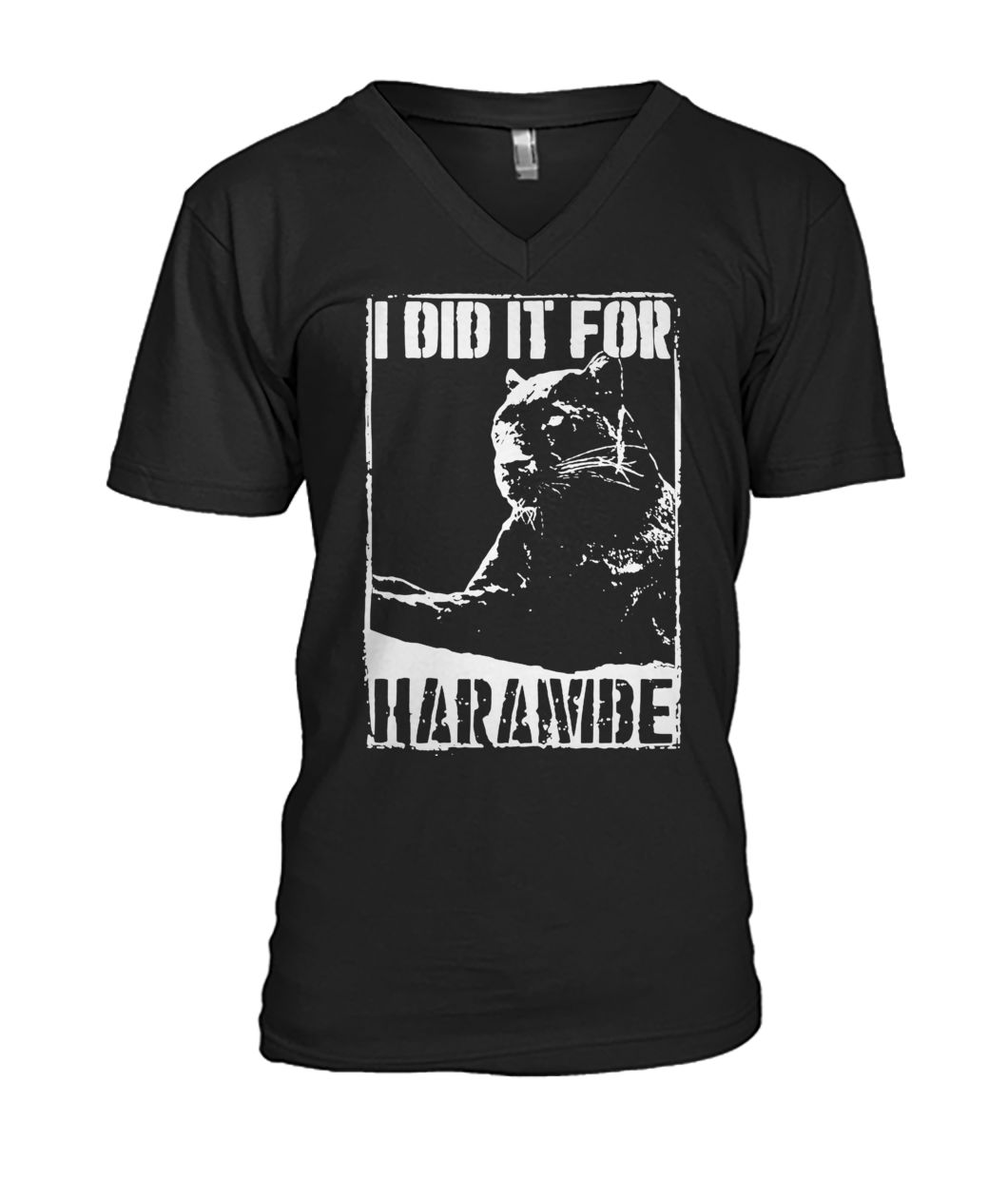 Black panther I did it for harambe mens v-neck