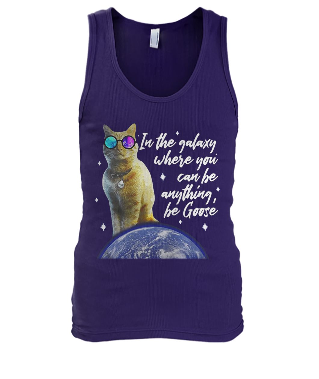 Captain marvel goose the cat in a galaxy where you can be anything be goose men's tank top