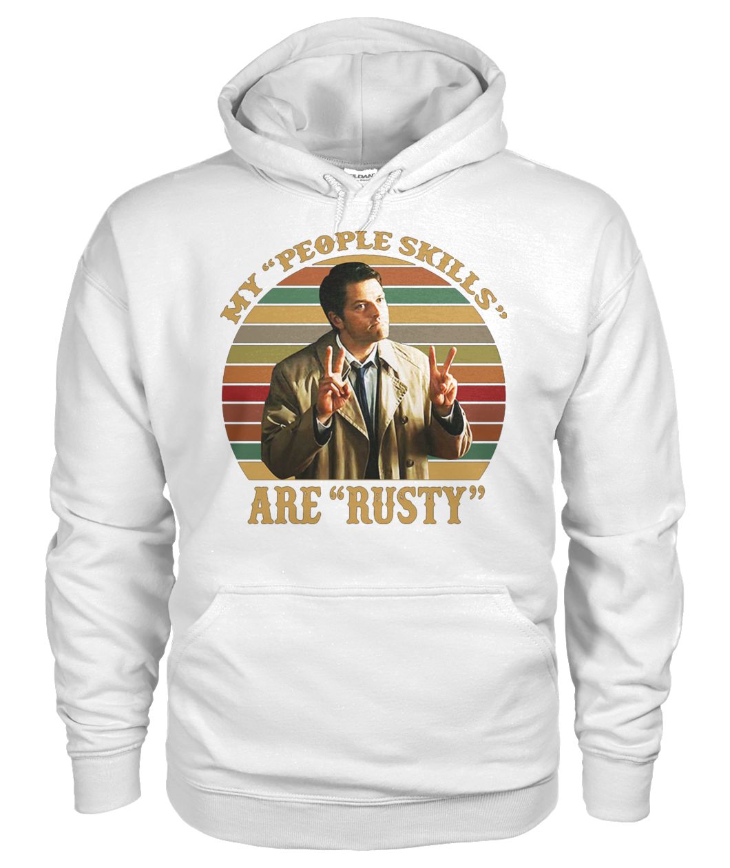 Castiel supernatural my people skills are rusty vintage gildan hoodie