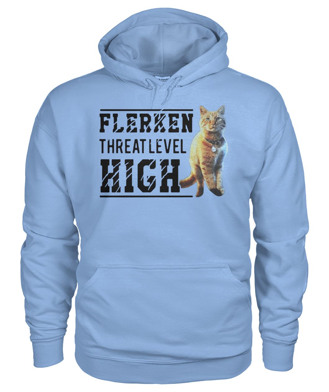 Cat goose flerken threat level high marvel gildan hoodie