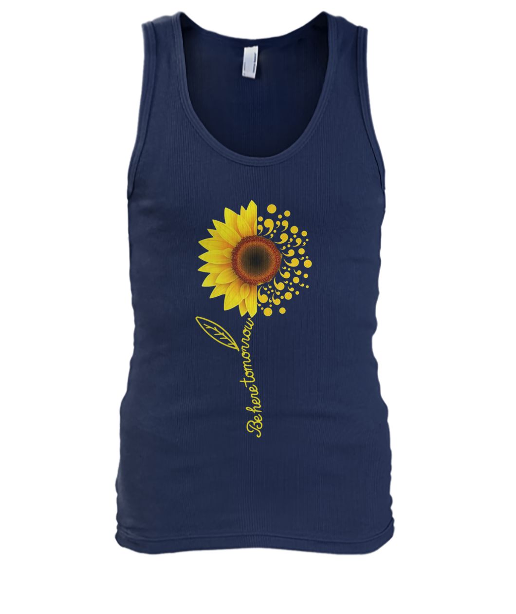 Comma sunflower be here tomorrow men's tank top