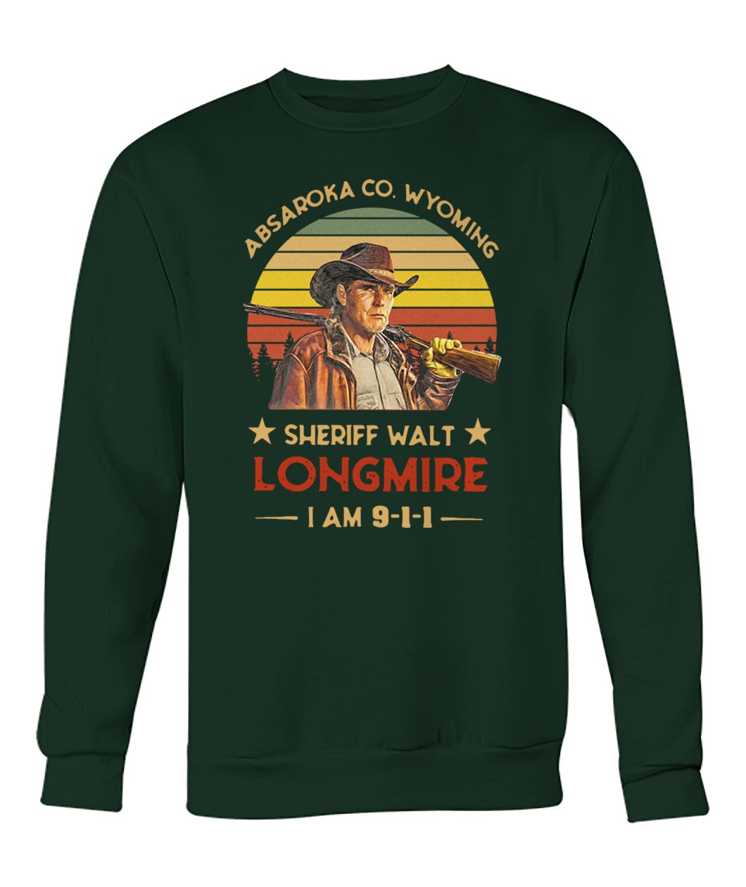 Craig johnson absaroka co wyoming sheriff walt longmire I am 9 1 1 vintage crew neck sweatshirt