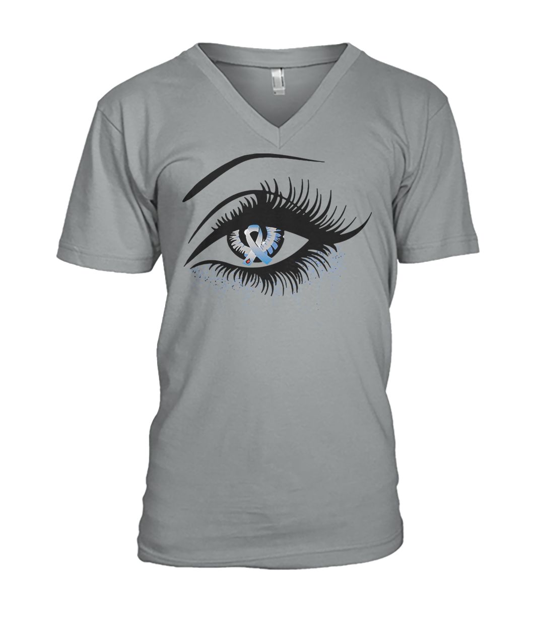 Diabetes and cancer awareness in the eye mens v-neck