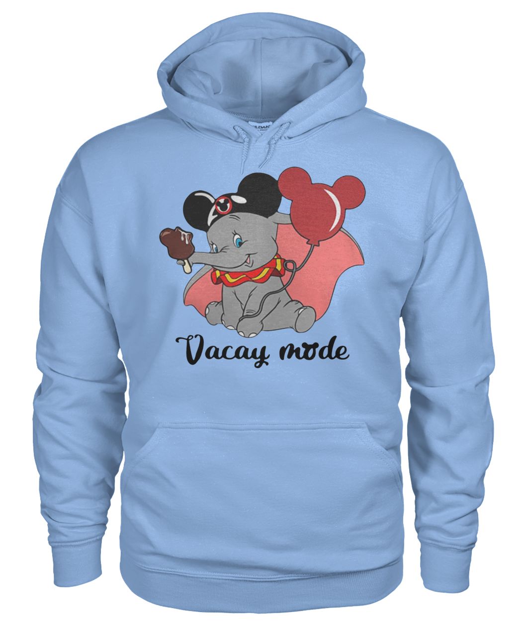 Disney baby elephant vacay mode balloon mickey mouse gildan hoodie