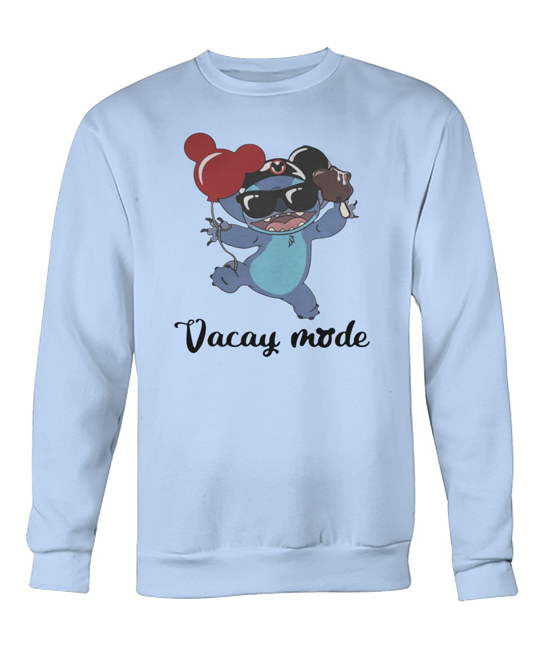 Disney stitch vacay mode balloon mickey mouse crew neck sweatshirt