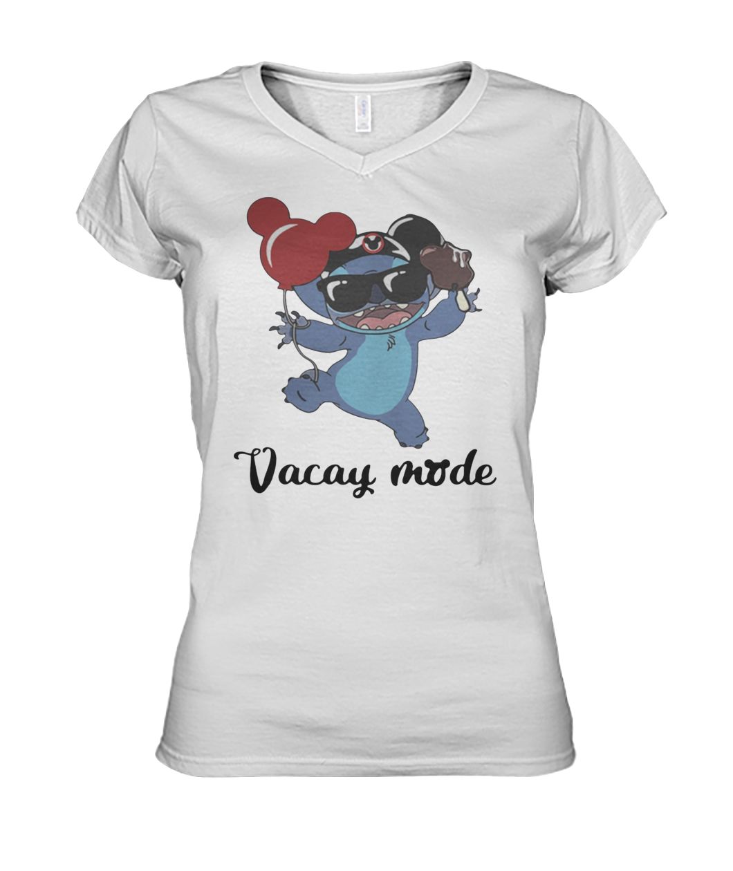 Disney stitch vacay mode balloon mickey mouse women's v-neck