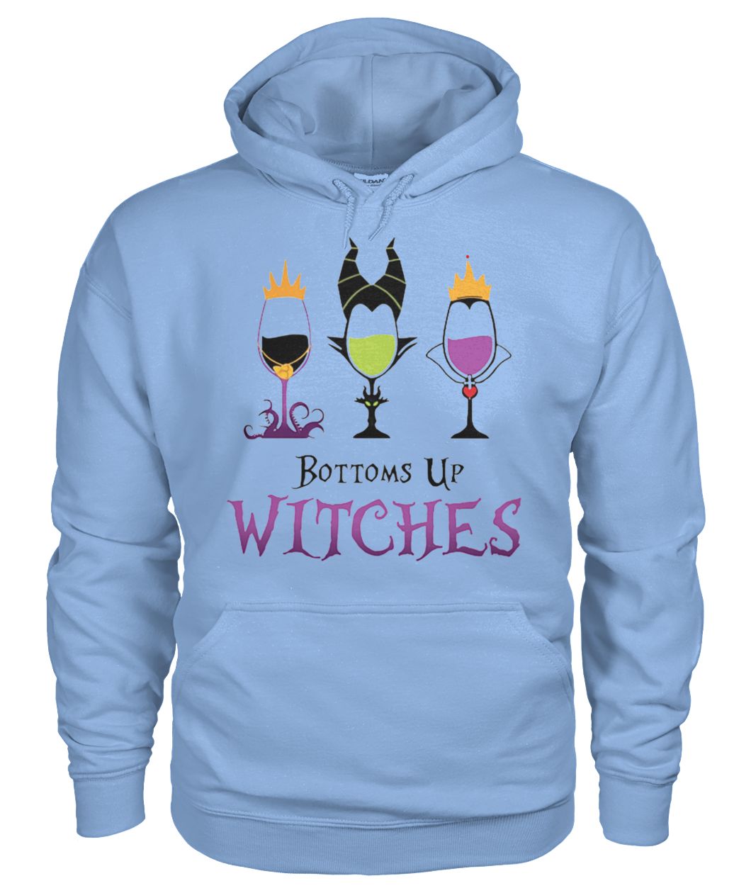 Disney villans bottoms up witches gildan hoodie