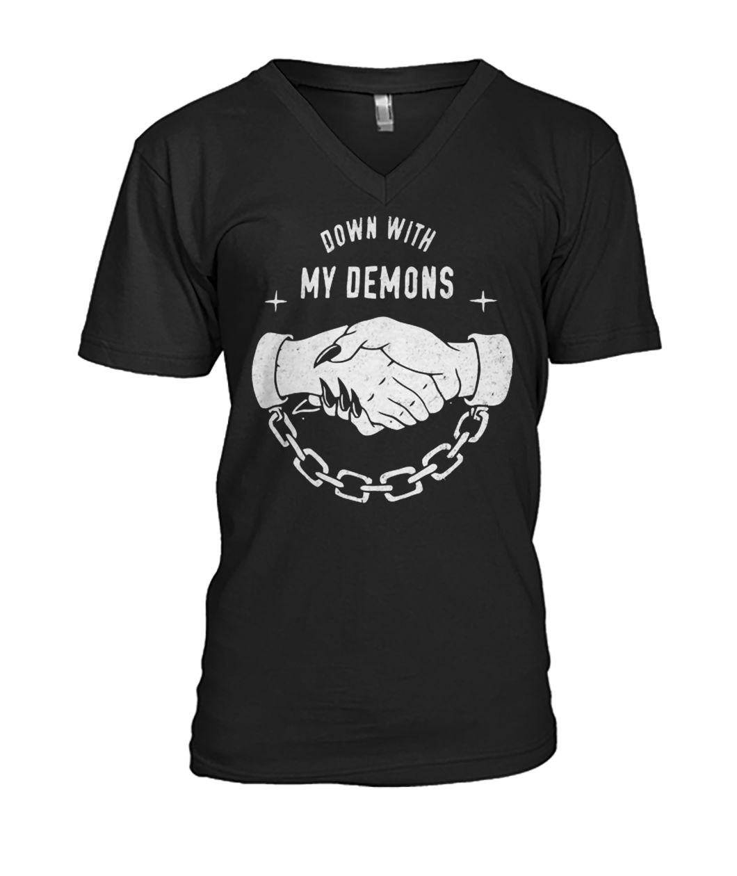 Down with my demons mens v-neck