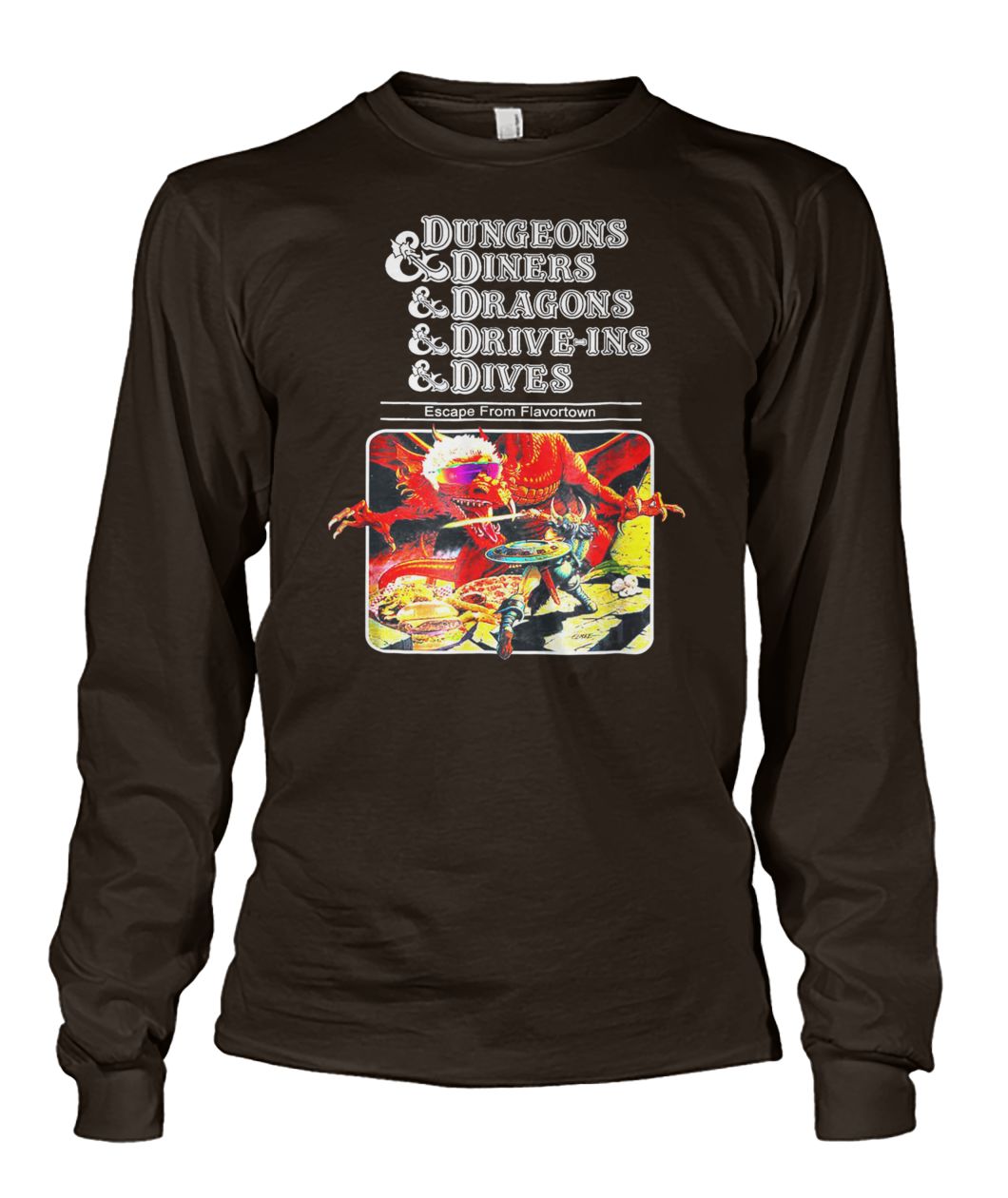 Dungeons and diners dragons drive-ins dives slightly unisex long sleeve