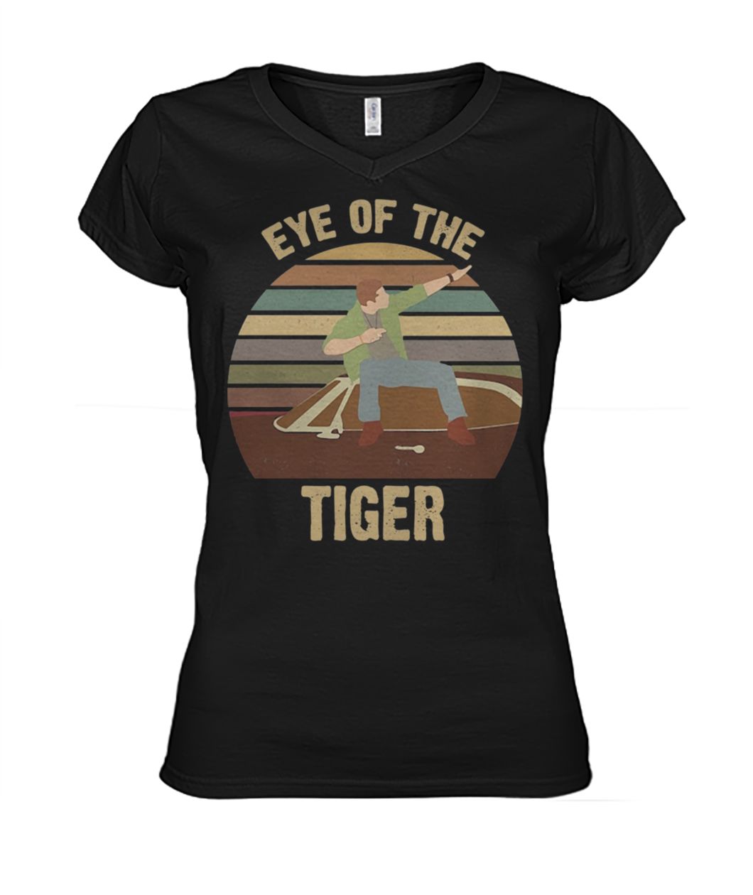 Eye of the tiger vintage women's v-neck