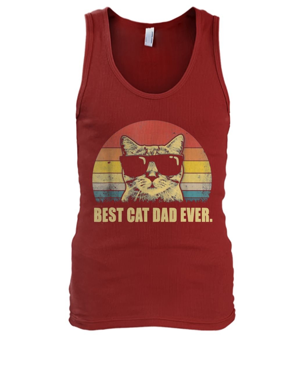 Father's day best cat dad ever vintage men's tank top