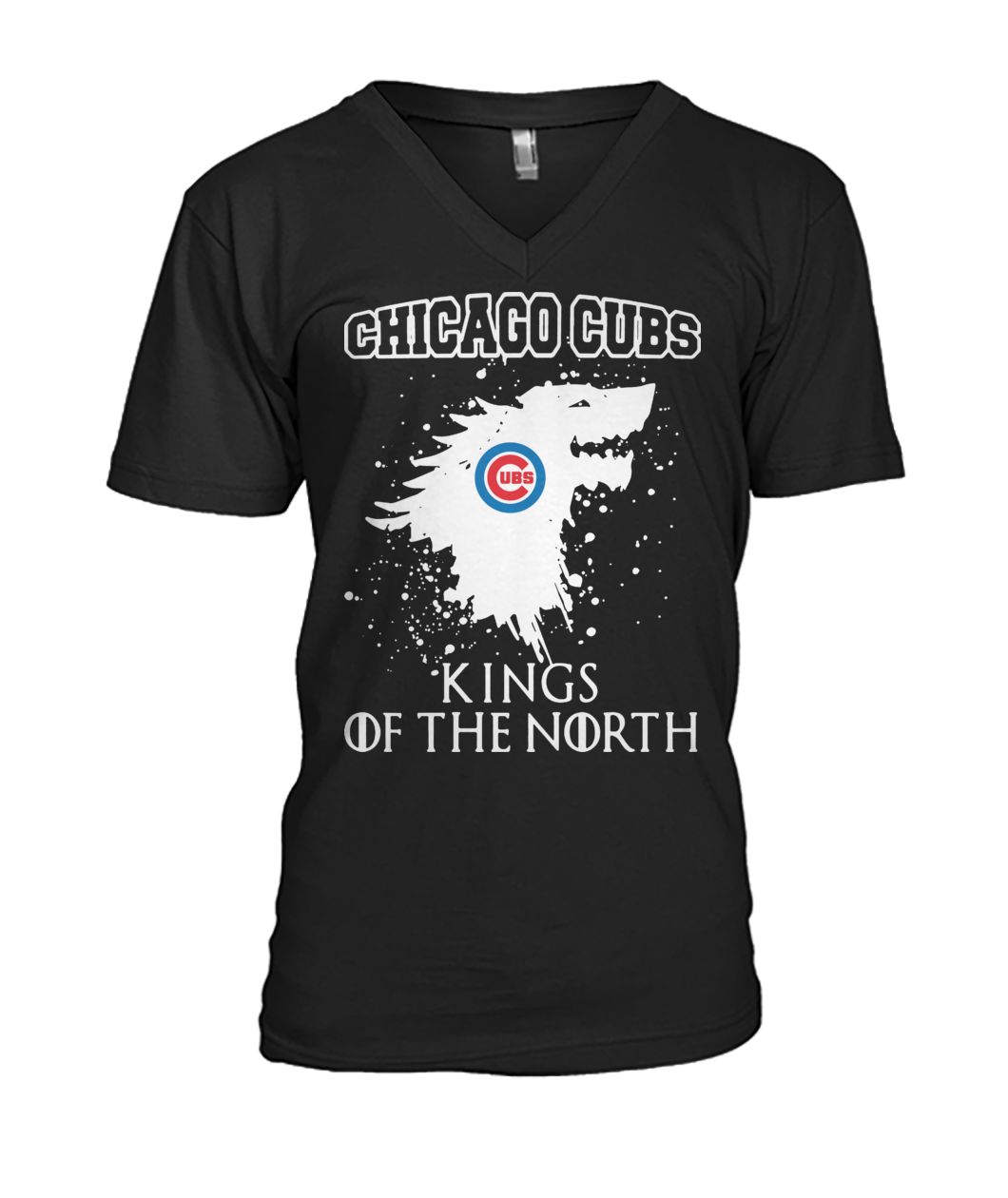 Game of thrones house stark chicago cubs kings of the north mens v-neck