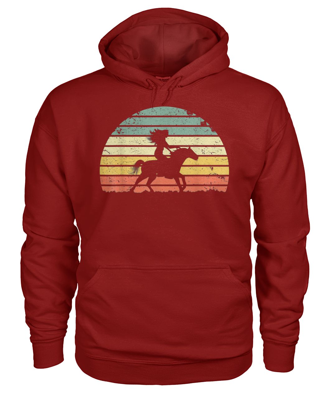 Girl horse riding vintage gildan hoodie