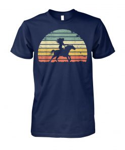 Girl horse riding vintage unisex cotton tee
