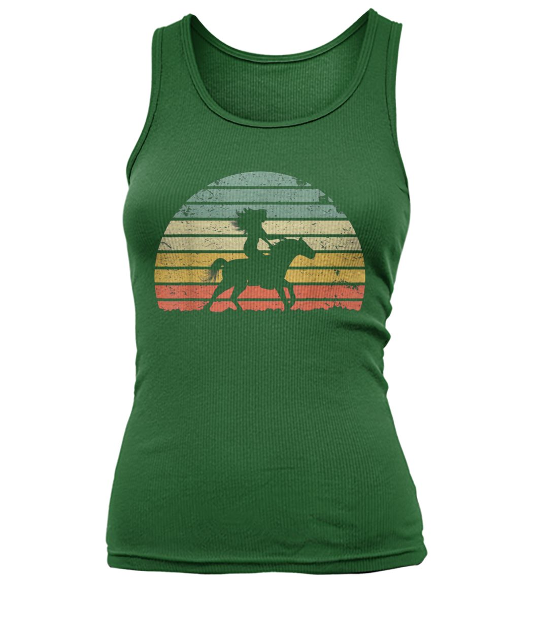 Girl horse riding vintage women's tank top