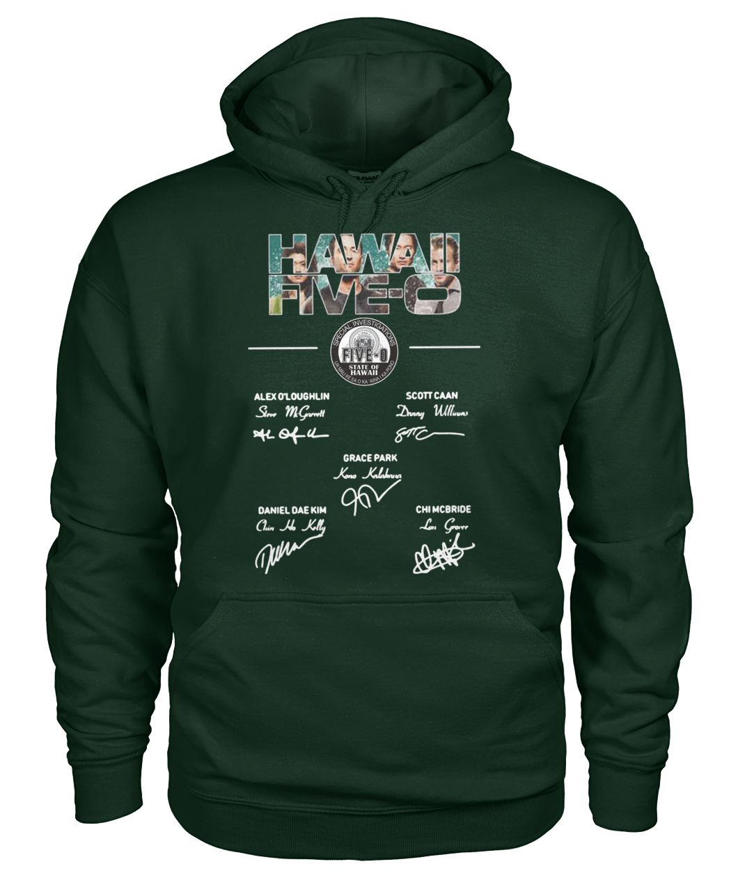 Hawaii five-0 members signature gildan hoodie