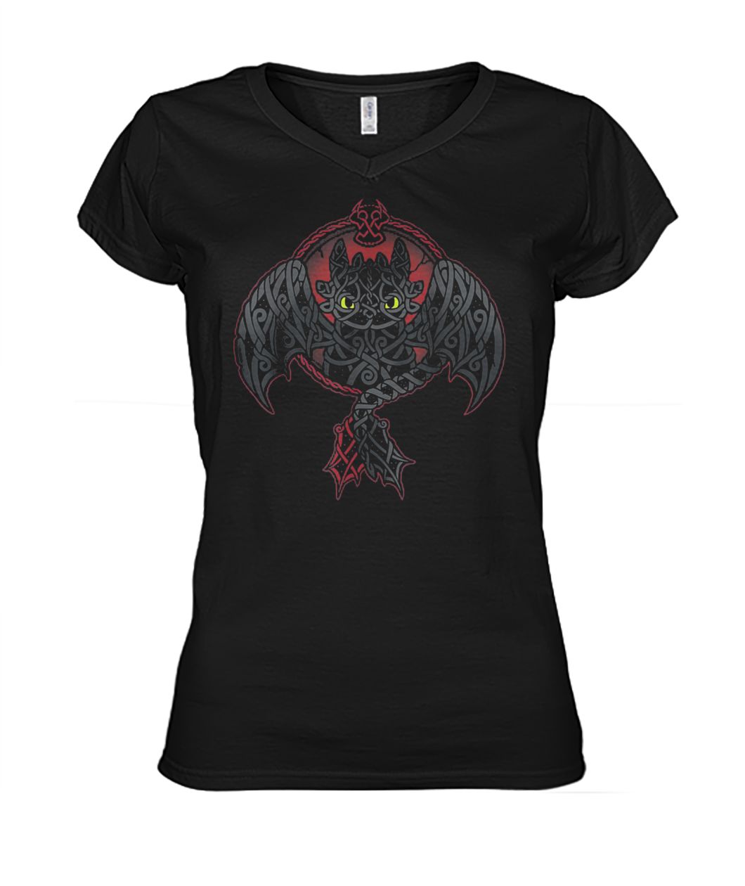 How to train your dragon viking toothless night fury women's v-neck