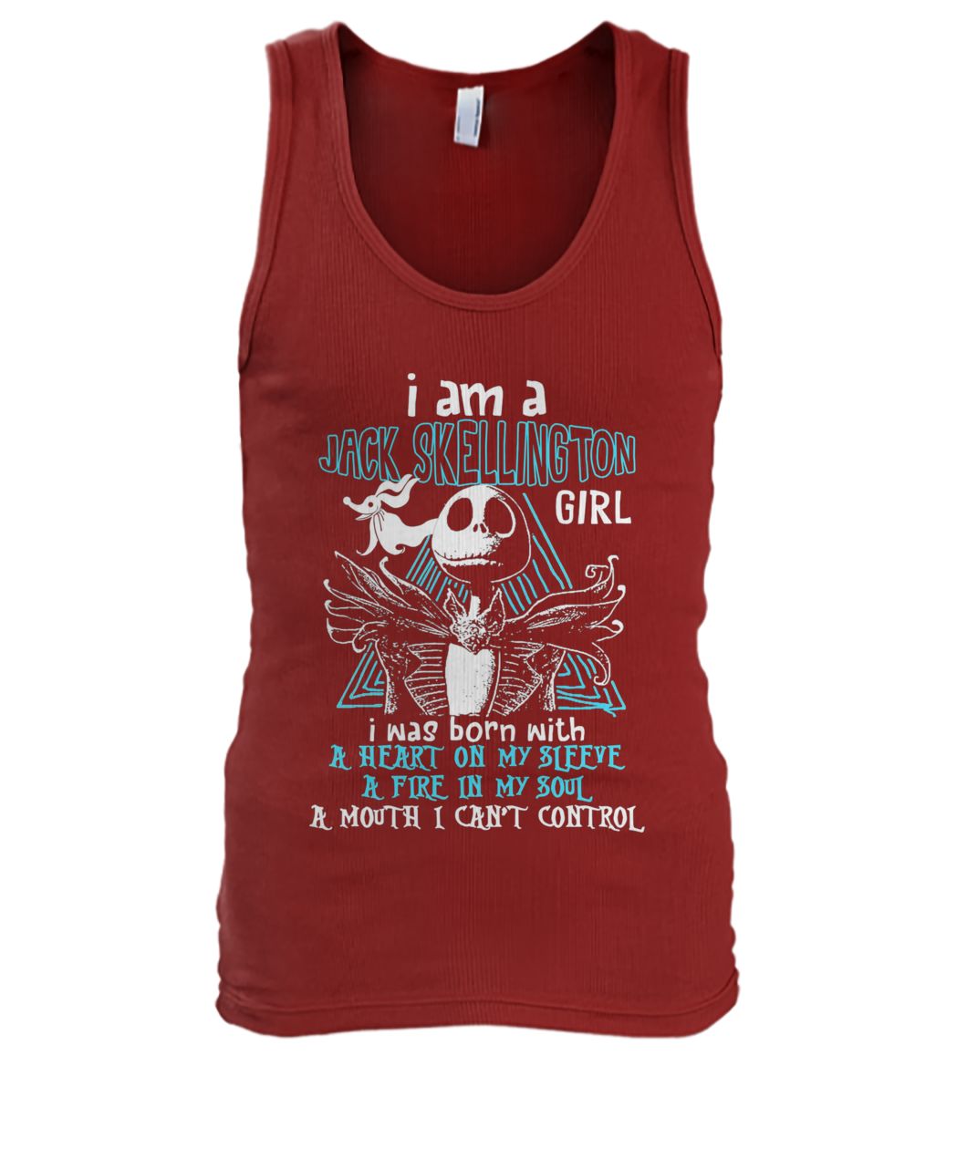 I am a jack skellington girl I was born with a heart on my sleeve men's tank top