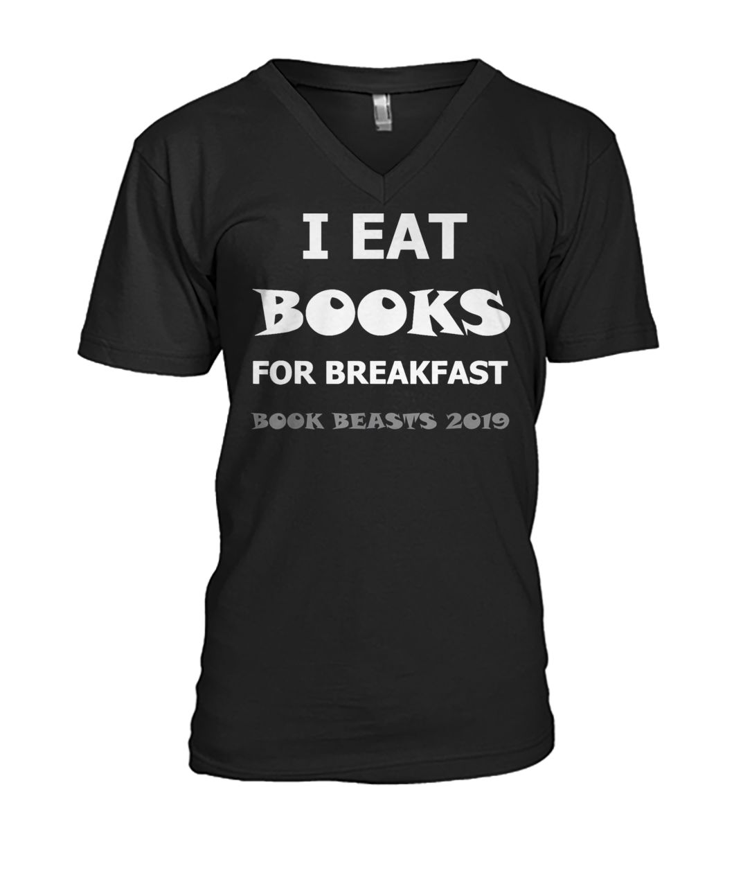 I eat books for breakfast book beasts 2019 mens v-neck