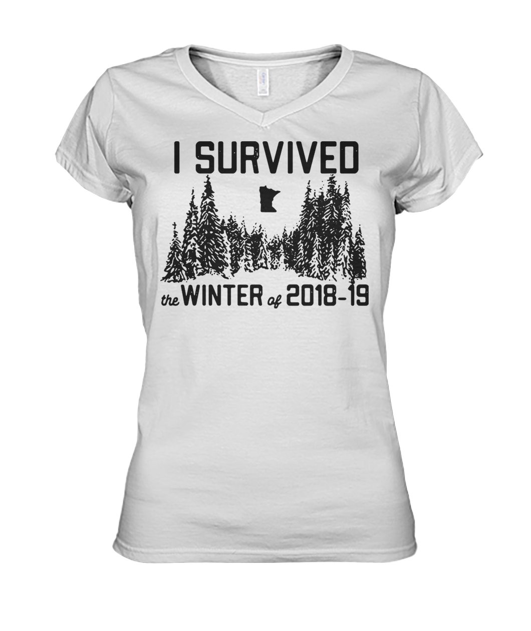 I survived the winter of 2018 19 women's v-neck