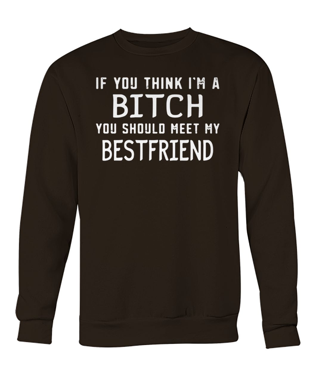 If you think I'm a bitch you should meet my bestfriend crew neck sweatshirt