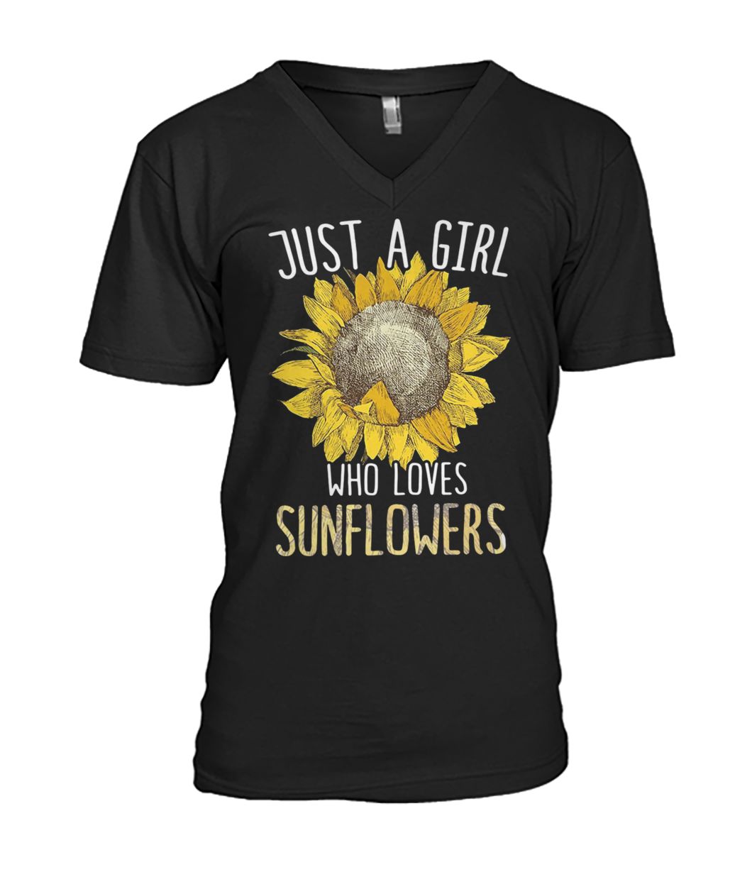 Just a girl who loves sunflowers mens v-neck