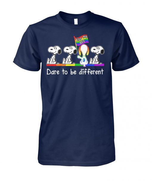 LGBT snoopy kiss my ass dare to be different unisex cotton tee