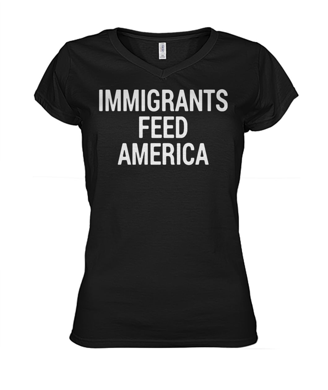 Make america great again immigrants feed america women's v-neck