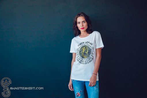 March girl the soul of a mermaid the fire of a lioness shirt