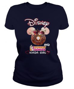 Mickey mouse disney and dunkin donuts kinda girl lady shirt