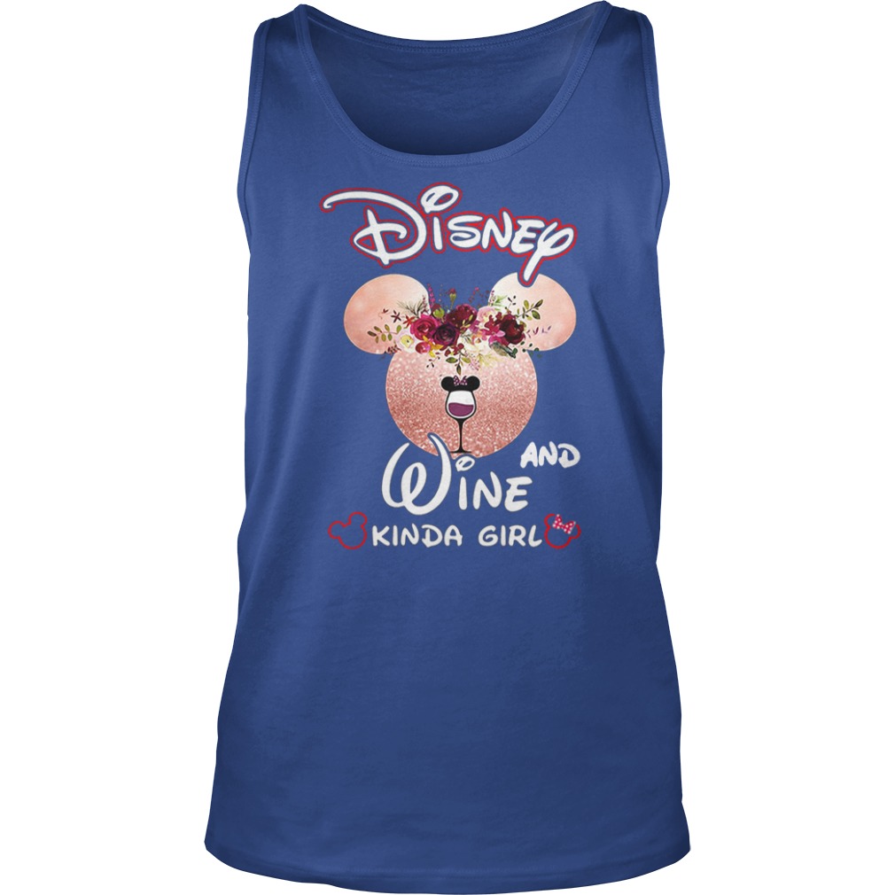 Mickey mouse disney and wine kinda girl tank top