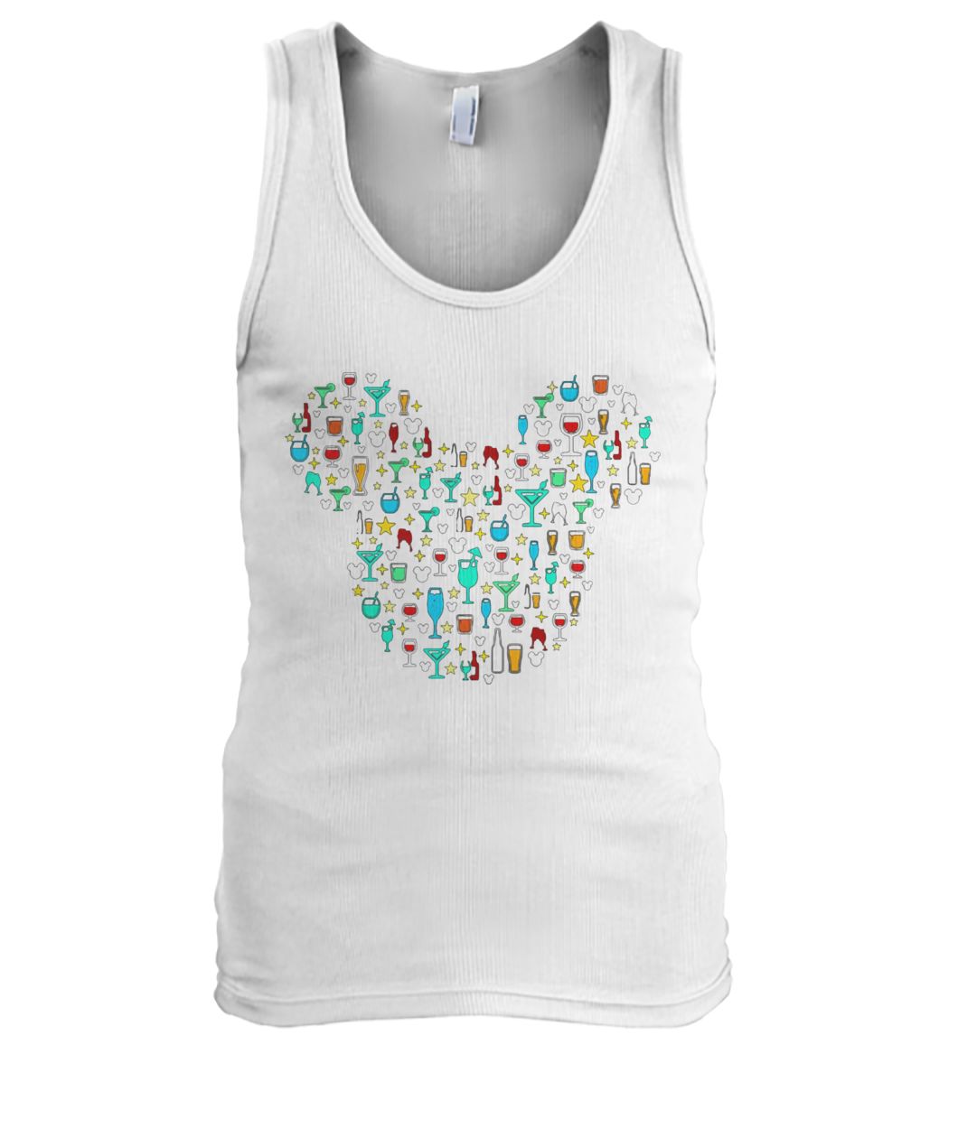 Mickey mouse disney wine beer witch cocktails men's tank top
