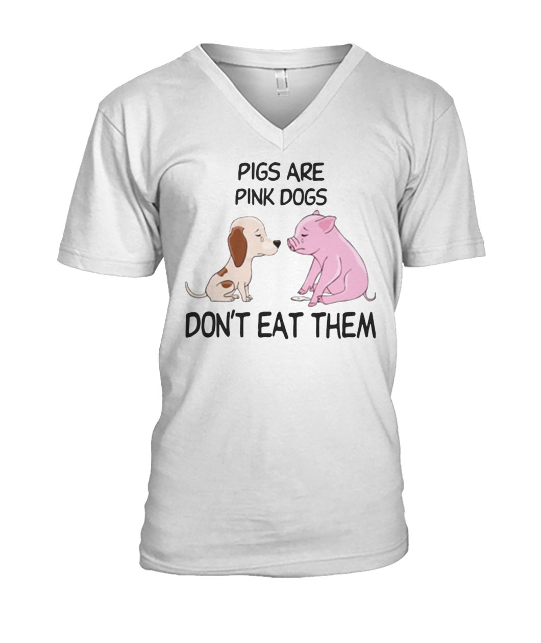 Pigs are pink dogs dont eat them mens v-neck