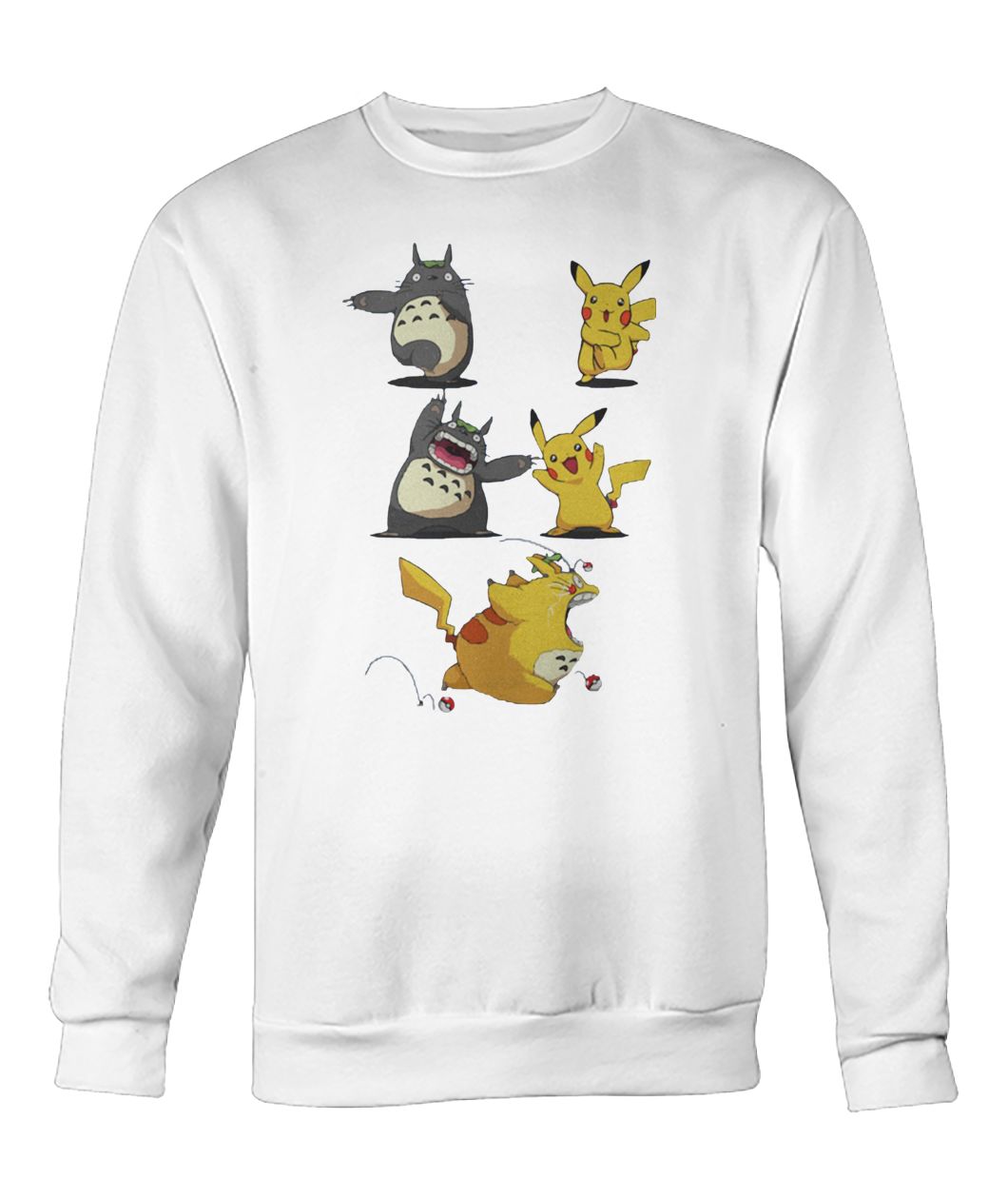 Pikachu fusion totoro became totochu or pikaro crew neck sweatshirt