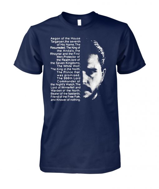 Post malone and game of thrones aegon of the house unisex cotton tee